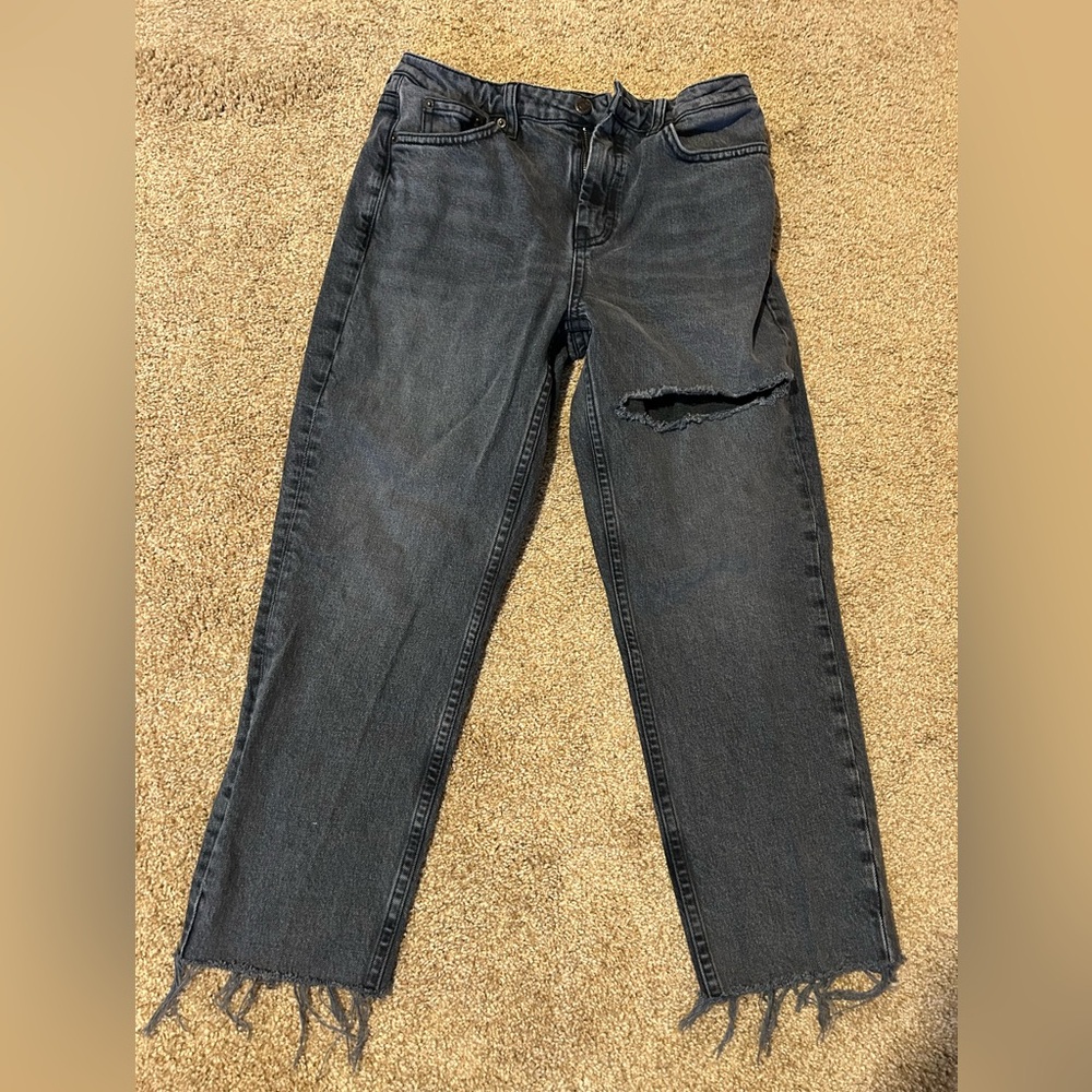 Women’s Faded Black Straight Jeans